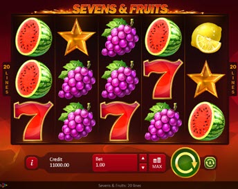 Sevens and Fruits: 20 Lines