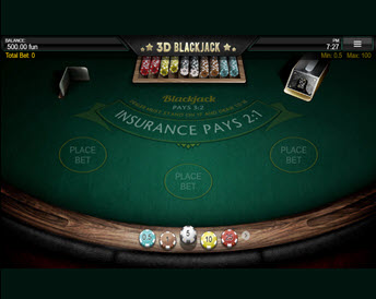 3D Blackjack (Leap Gaming)