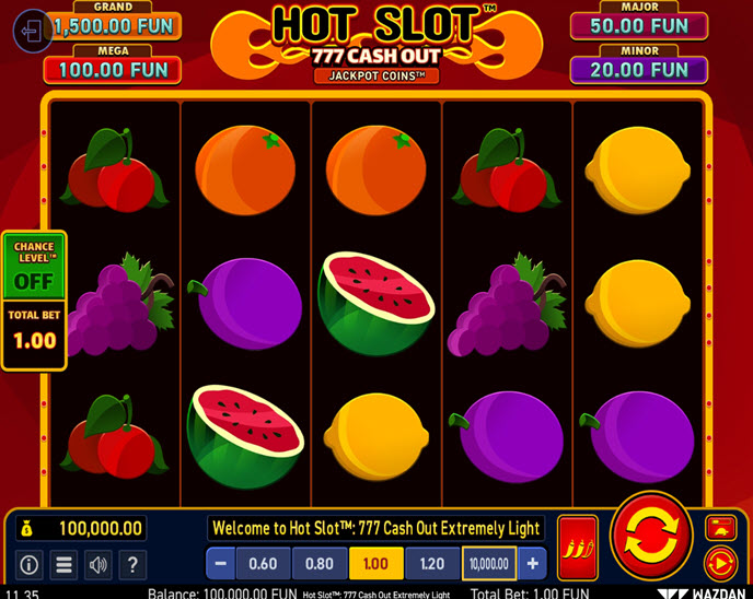 Hot Slot: 777 Cash Out Extremely Light
