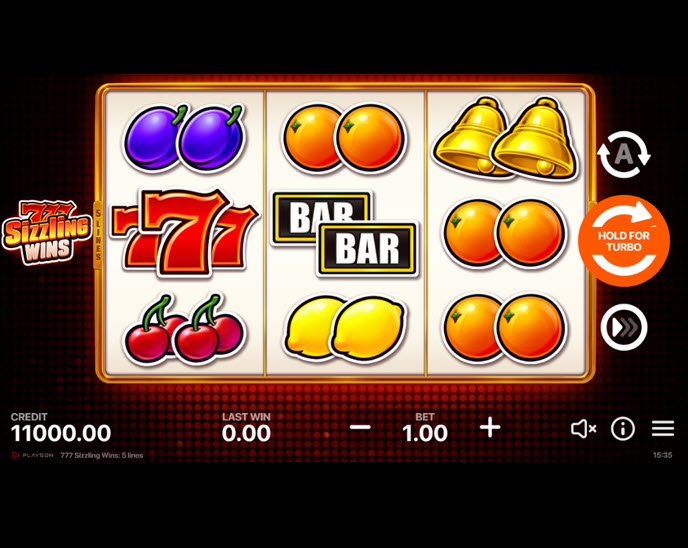 777 Sizzling Wins: 5 lines