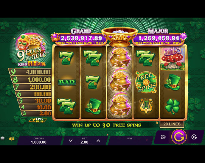 9 Pots of Gold King Millions