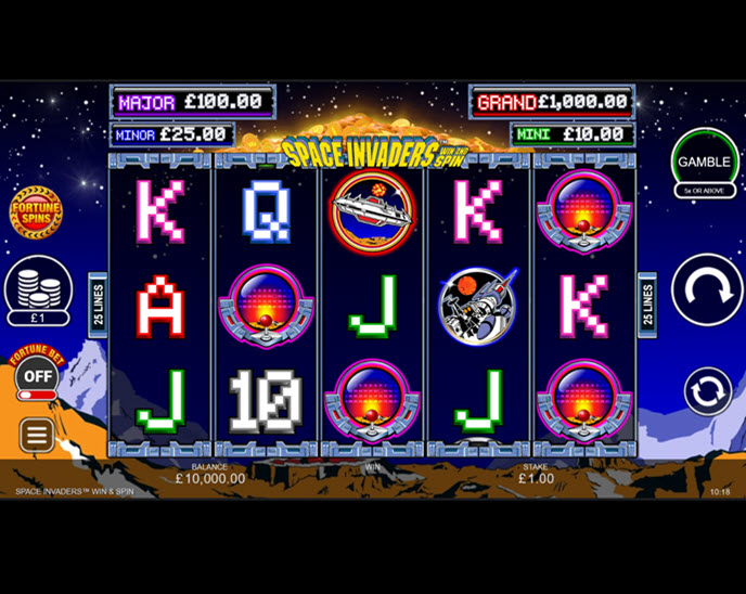 Space Invaders Win and Spin