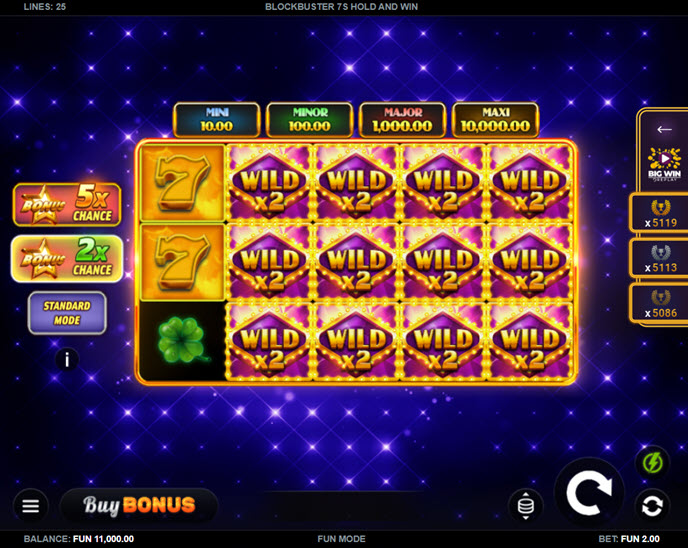 Blockbuster 7s Hold and Win