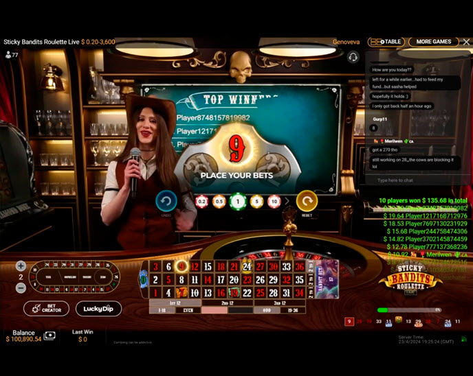 Sticky Bandits Roulette