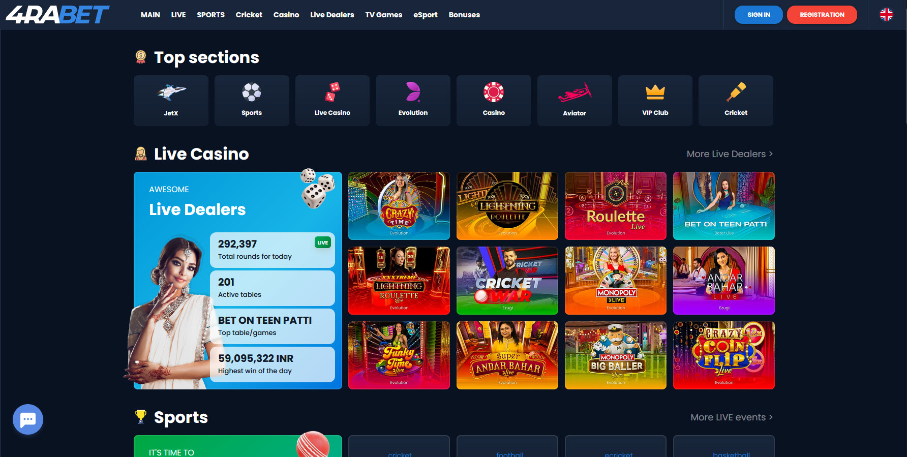 4raBet Casino