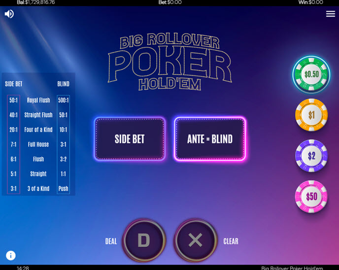 Big Rollover Poker Hold'em