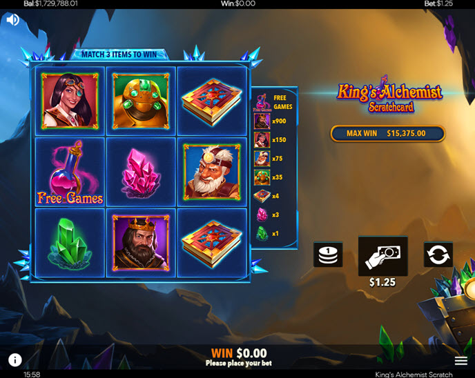 King's Alchemist Scratch Card