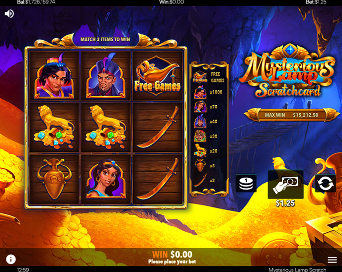 Mysterious Lamp Scratch Card