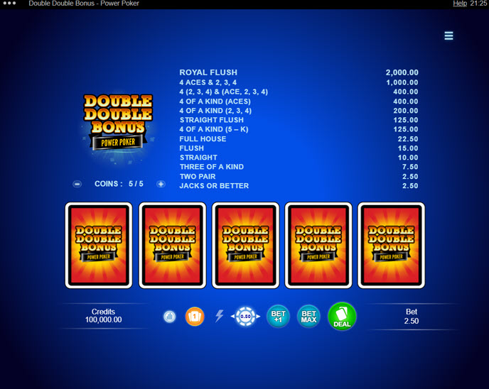 Double Double Bonus - Power Poker