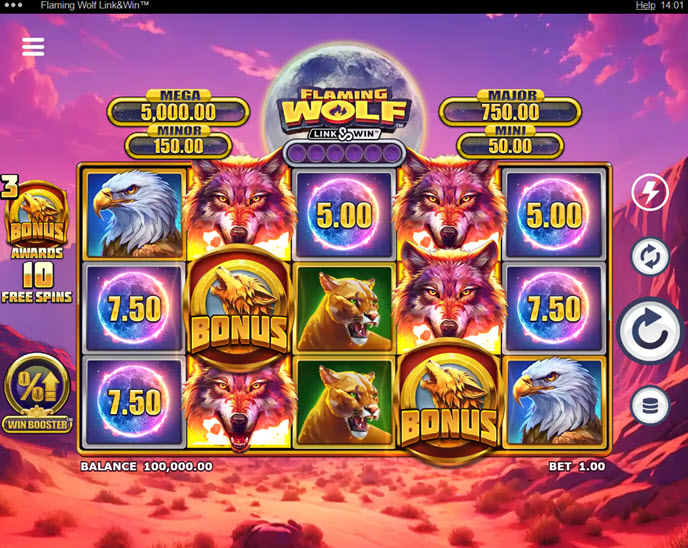 Flaming Wolf Link&Win