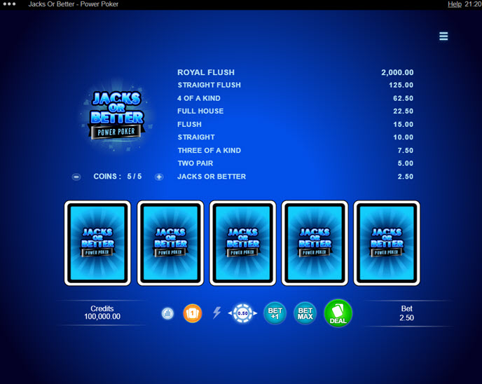 Jacks or Better - Power Poker