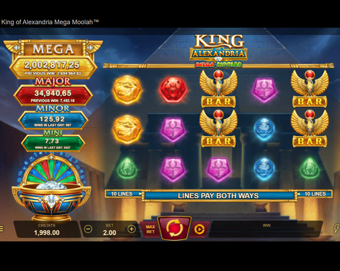 King of Alexandria Mega Moolah