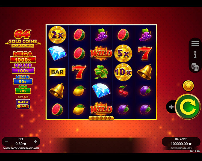 64 Gold Coins Hold and Win