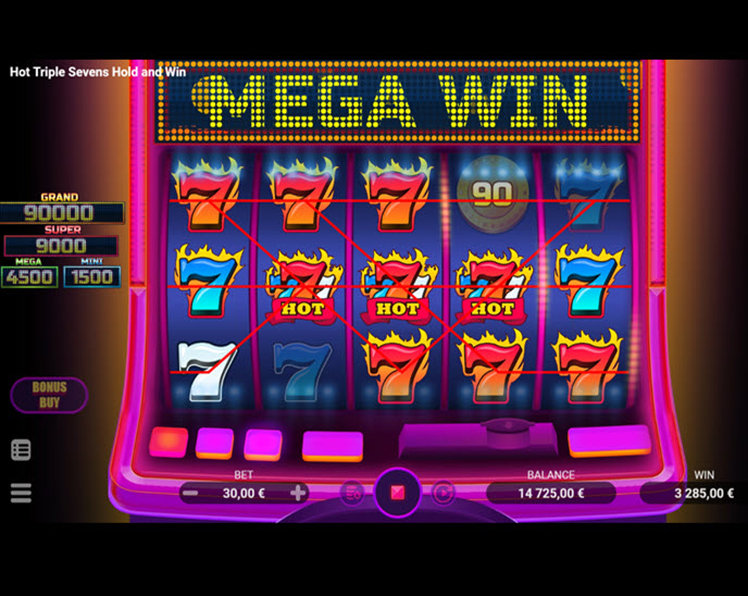 Hot Triple Sevens Hold & Win