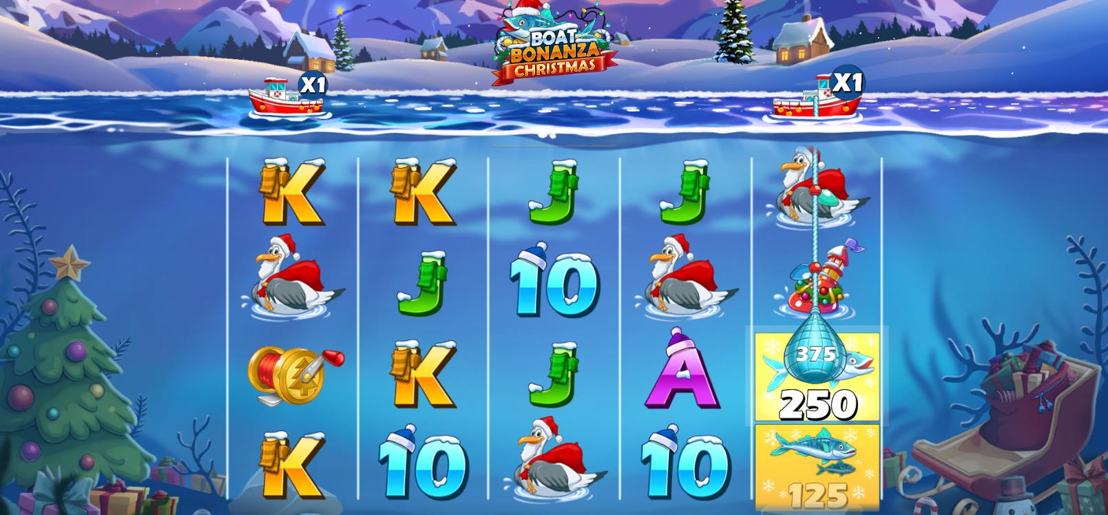 Прызовая асаблівасць слота Boat Bonanza Christmas