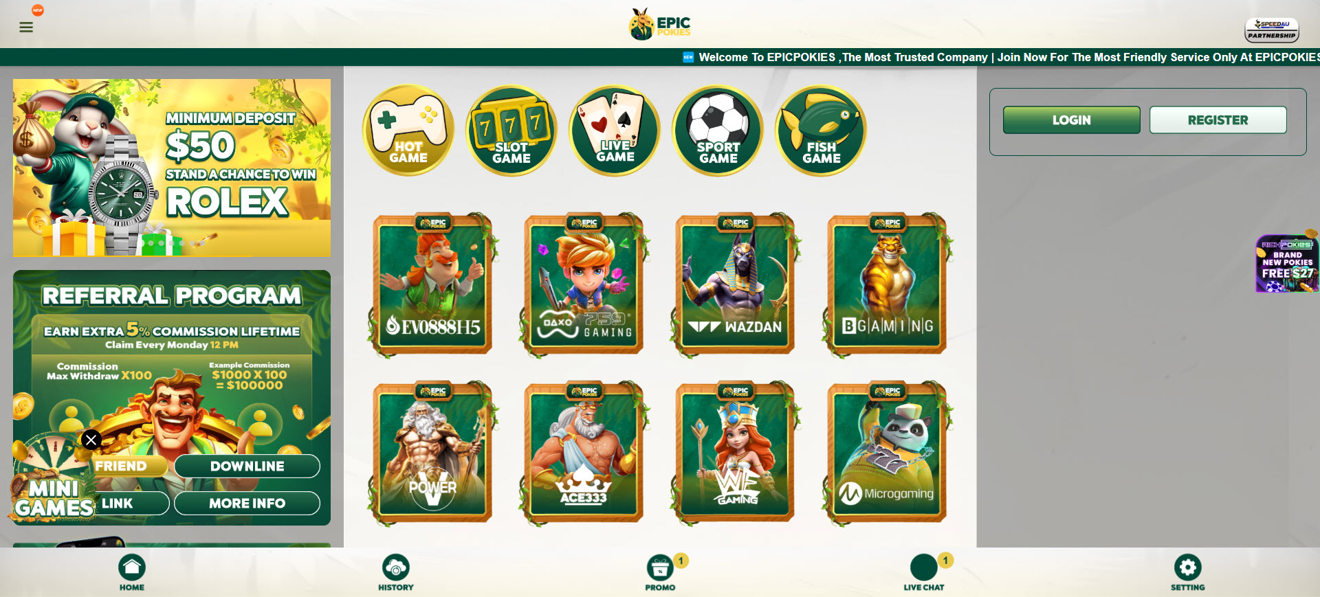 Epic Pokies Casino