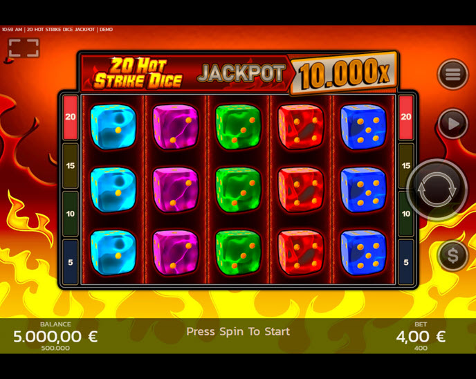 20 Hot Strike Dice Jackpot