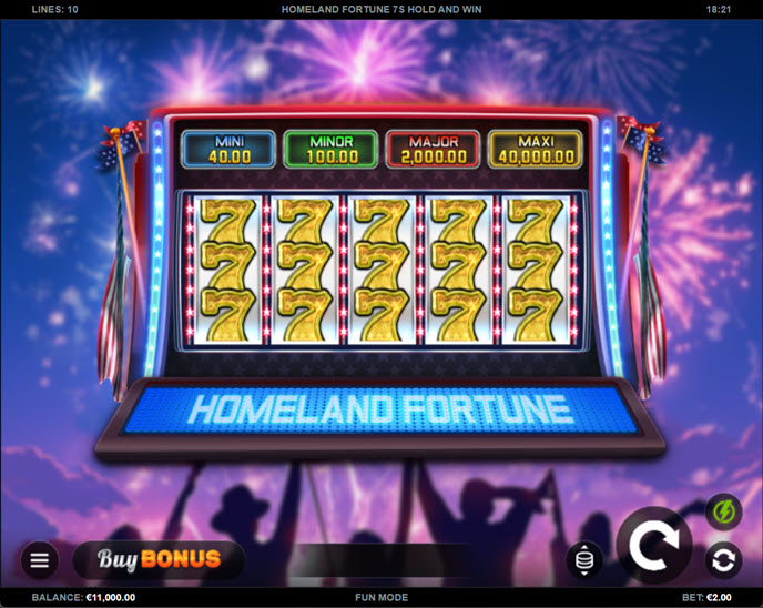 Homeland Fortune 7s Hold and Win