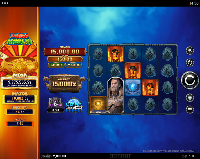 Thunderstruck Wild Lightning Mega Moolah