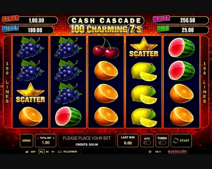 Cash Cascade - 100 Charming 7's