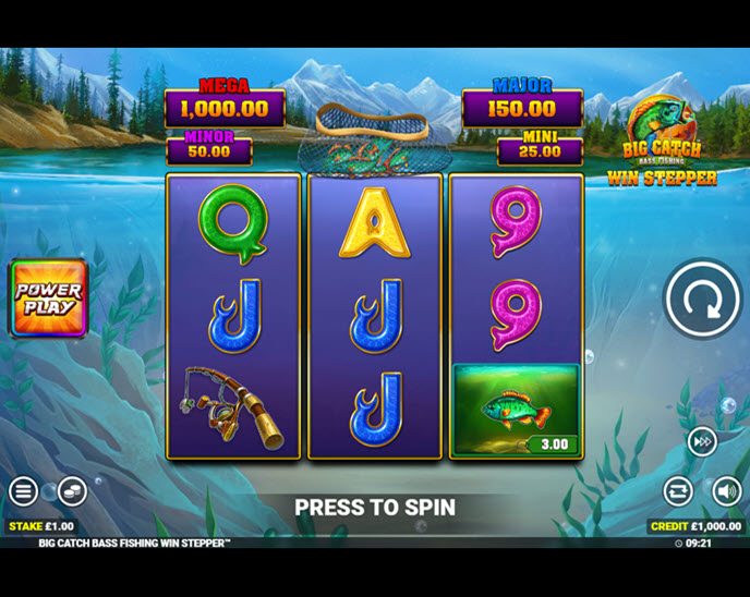 Big Catch Bass Fishing Win Stepper