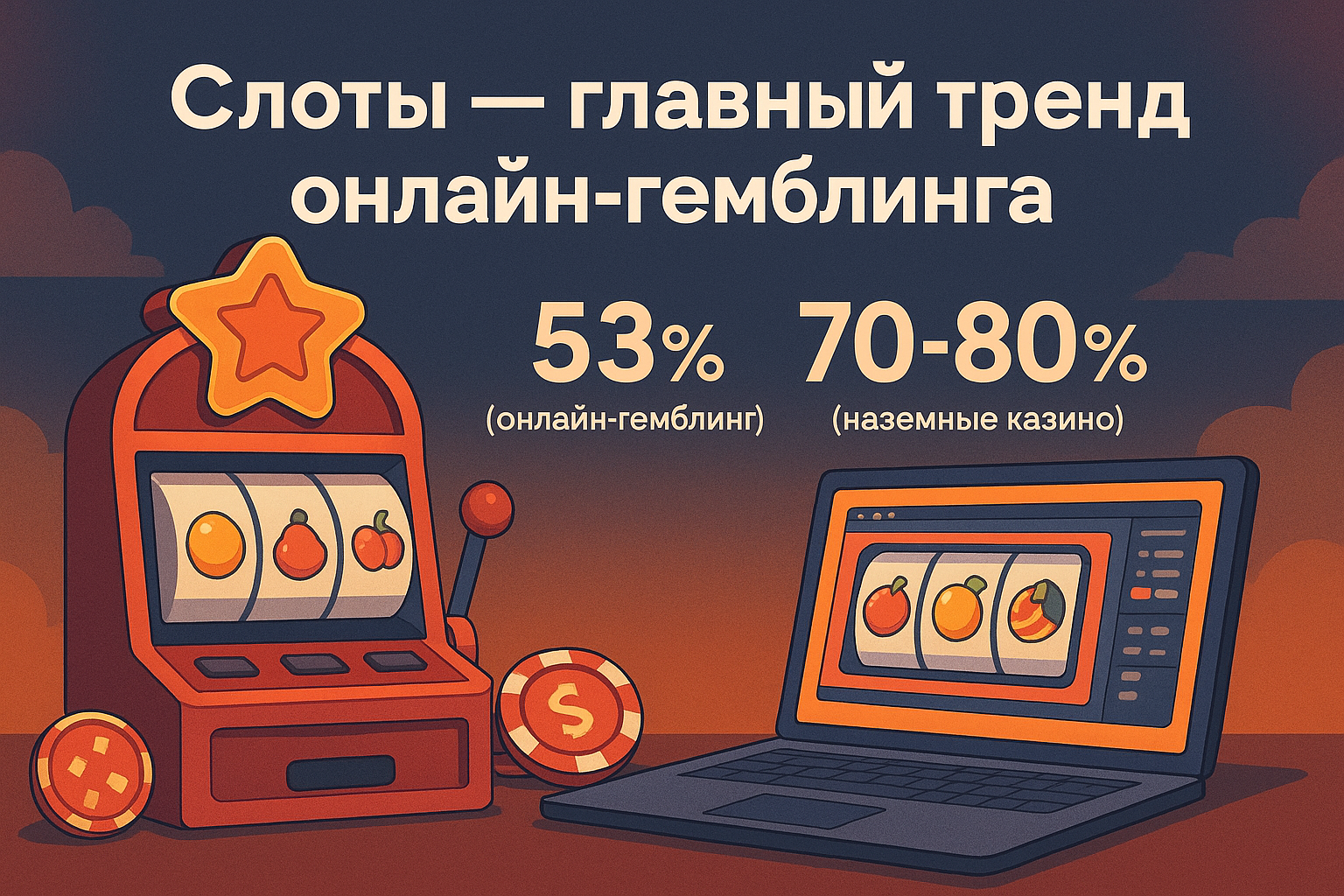 Суттэвы рост паказчыкаў пранікнення слотаў на гульнявы рынак