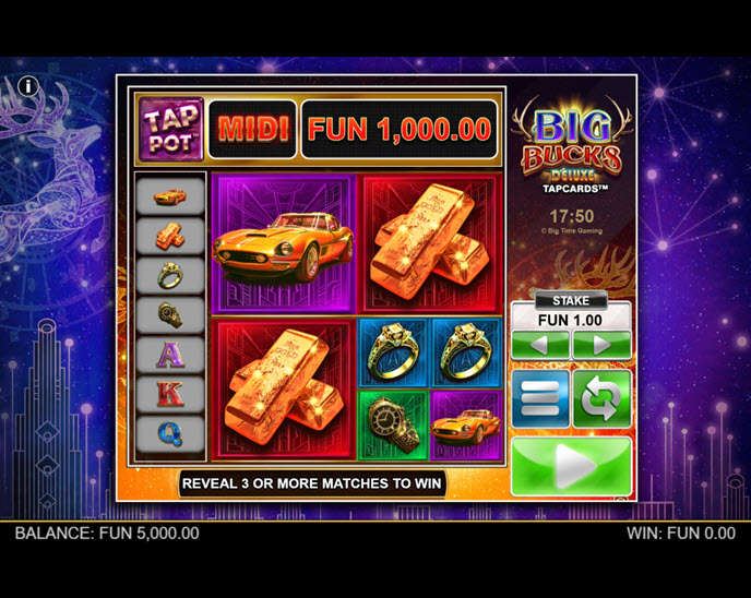 Big Bucks Deluxe Tapcards