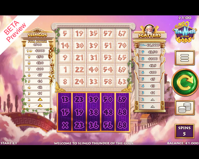 Slingo Thunder of the Gods