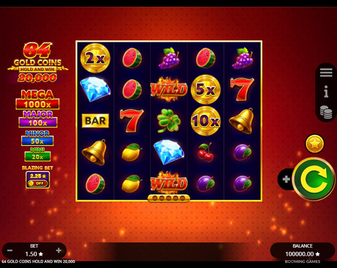 64 Gold Coins Hold and Win 20 000