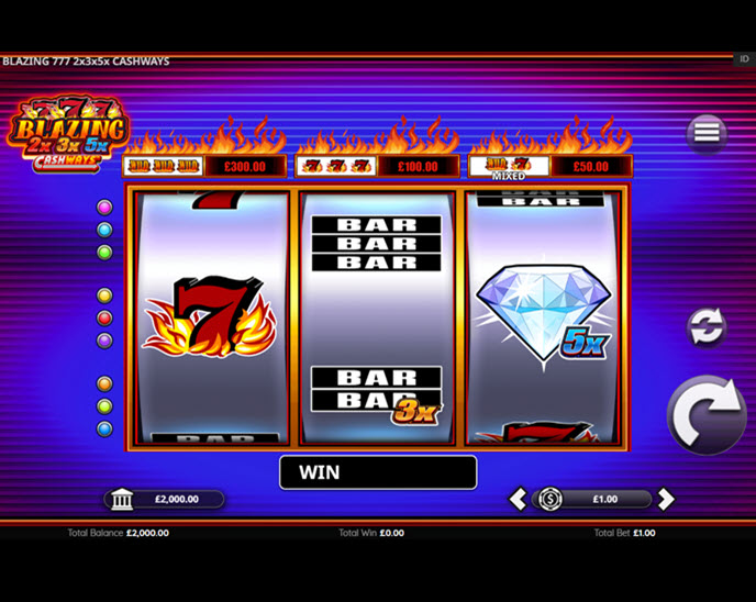 Blazing 777 2x 3x 5x Cashways