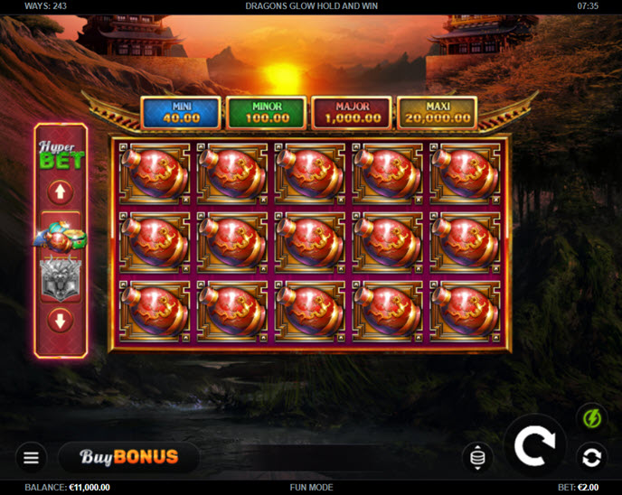 Dragons Glow Hold and Win