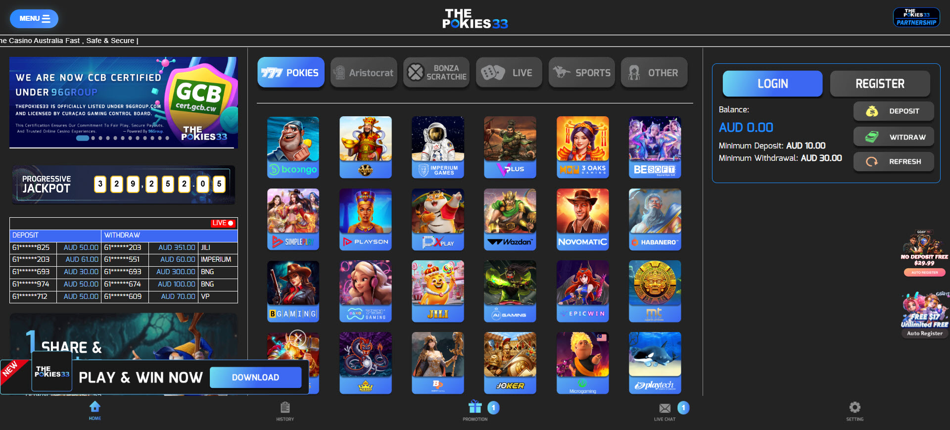 Thepokies33 Casino