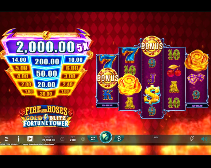 Fire and Roses Gold Blitz Fortune Tower