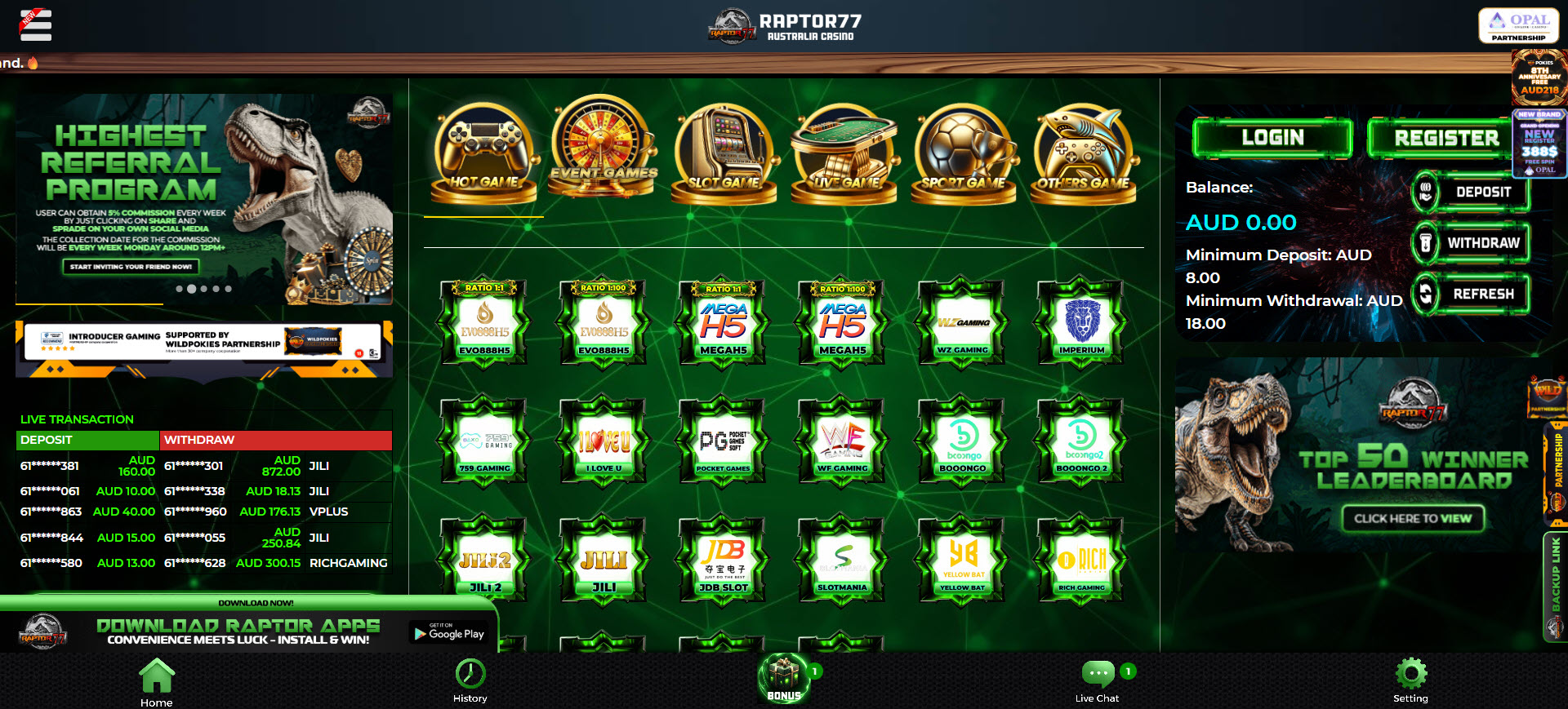 Raptor77 Casino