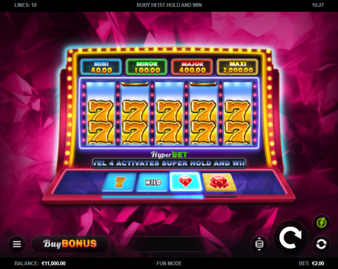 Ruby Heist Hold and Win