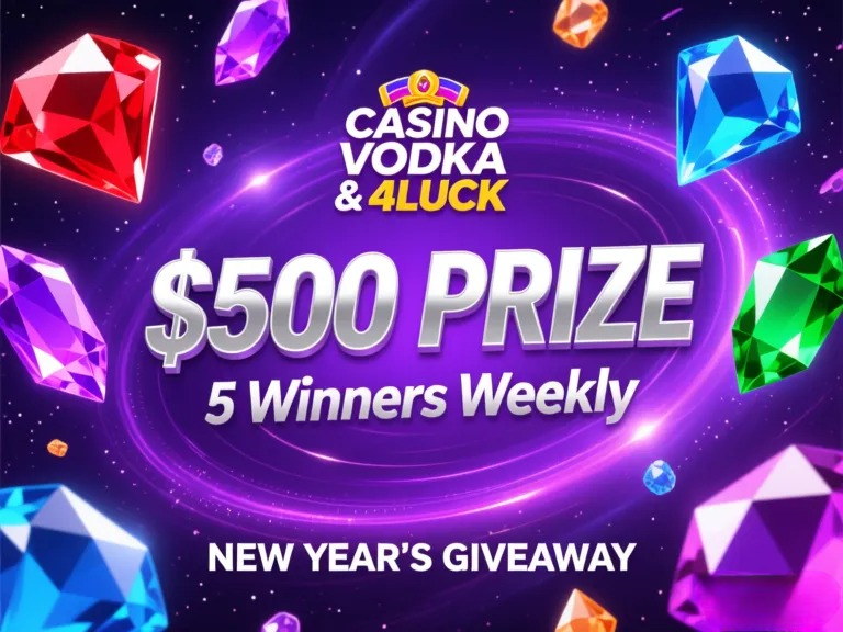 Навагодняя серыя розыгрышаў на 160 000 рублёў ад Vodka Bet Casino для ўдзельнікаў 4LUCK