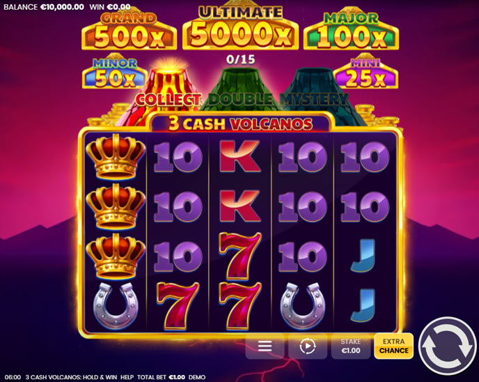 3 Cash Volcanos: Hold & Win