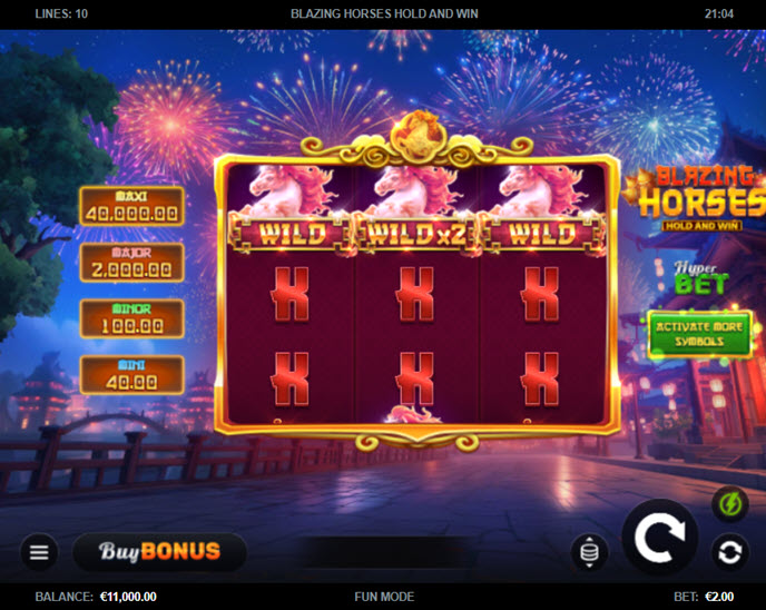 Blazing Horses Hold and Win