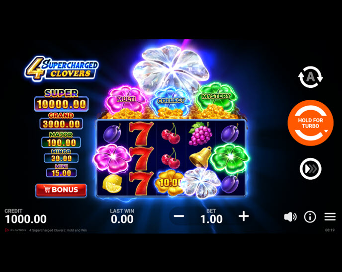 4 Supercharged Clovers: Hold and Win