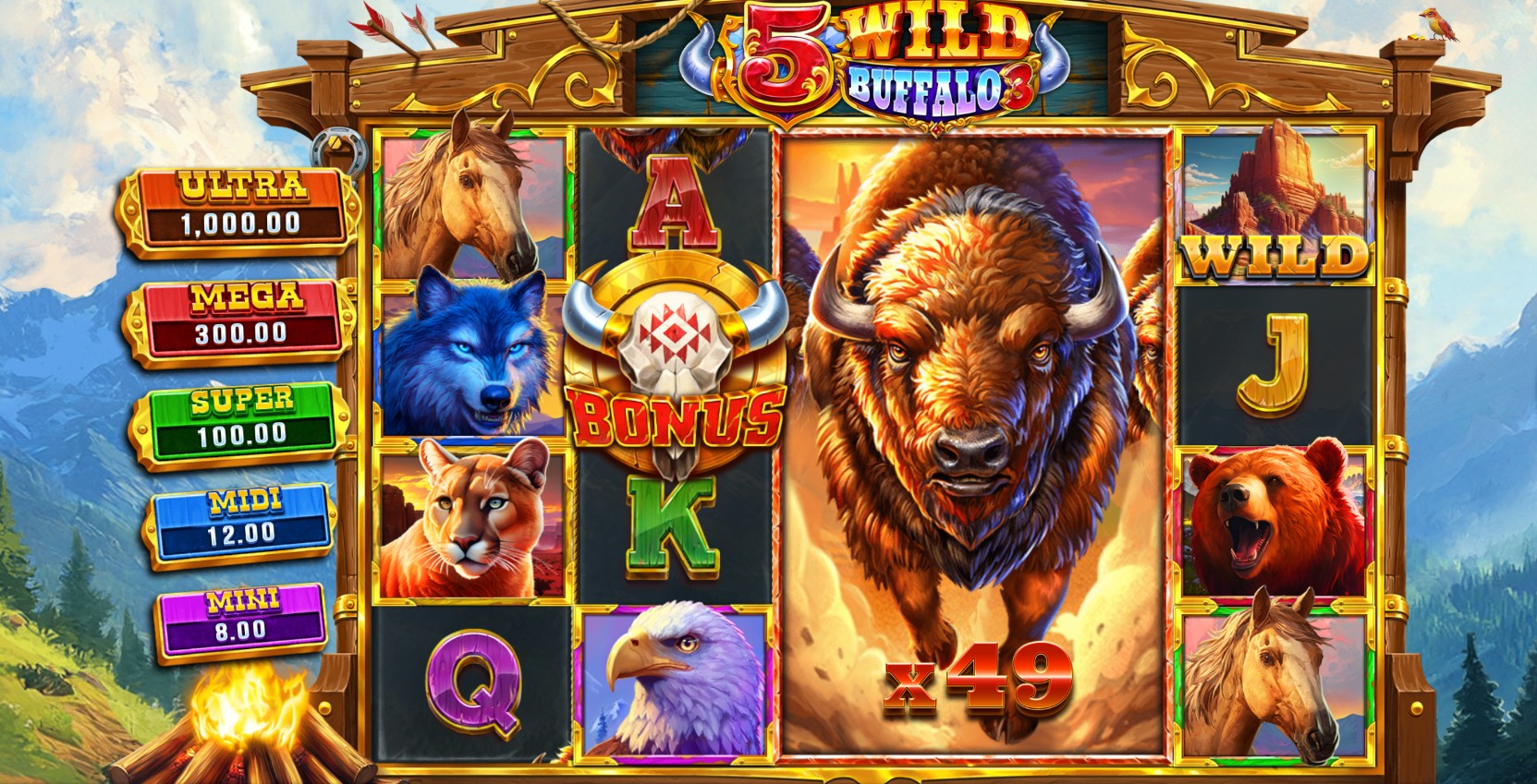 Новы слот 5 Wild Buffalo 3