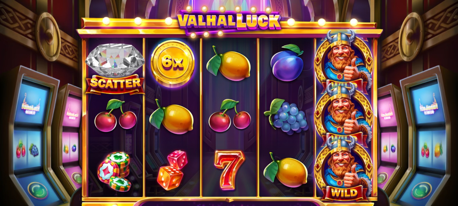 Неонавыя вікінгі ў слоце ValhalLuck