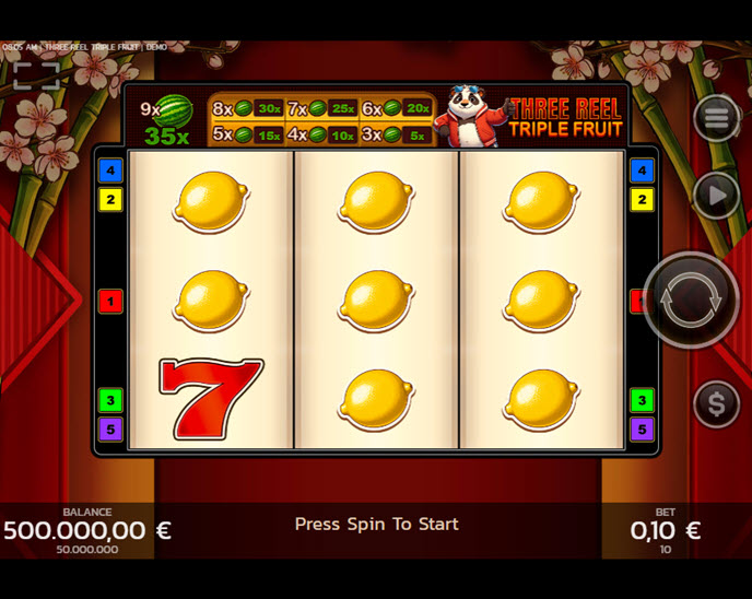 Three Reel Triple Fruit