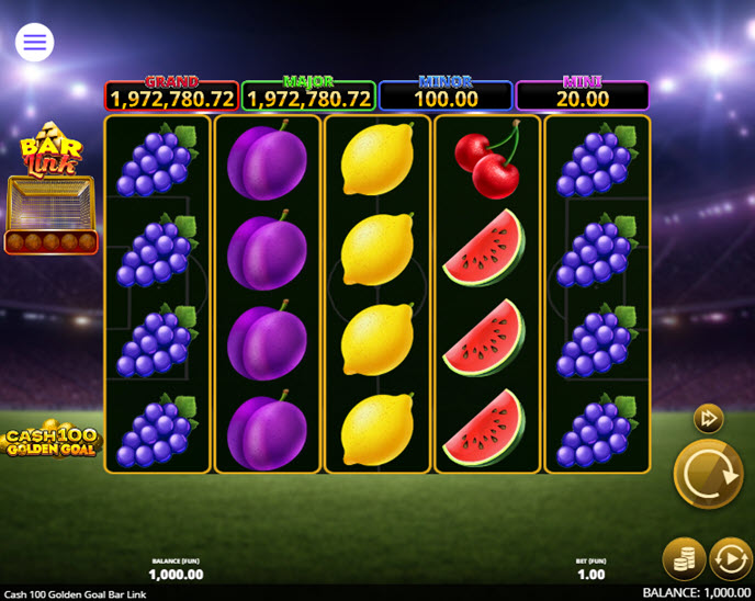 Cash 100 Golden Goal Bar Link